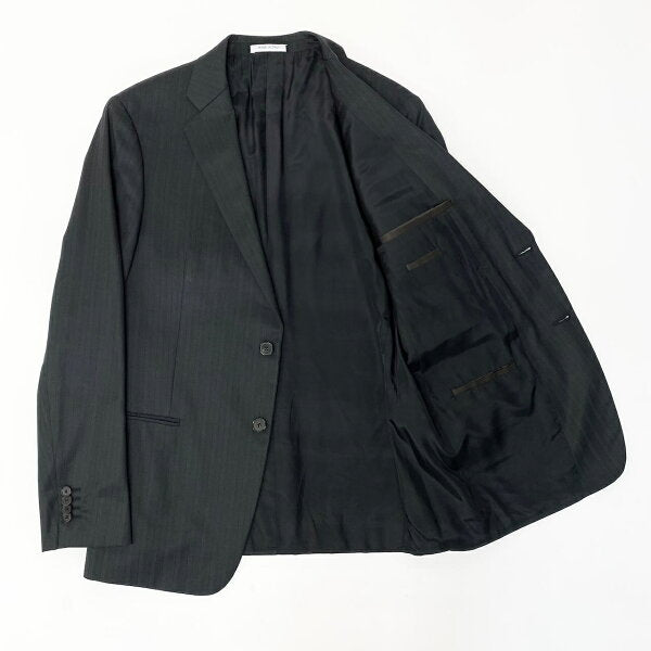 ARMANI COLLEZIONI T LINE Setup Suit Single Suit 2B Striped Pattern Men's Men's Clothing Business Formal Made in Italy 50 Black 100% Wool u02t Used