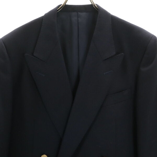 Used Burberrys 90s Made in Japan Old Double Suit Top and Bottom Setup BE6/94 Navy Men's