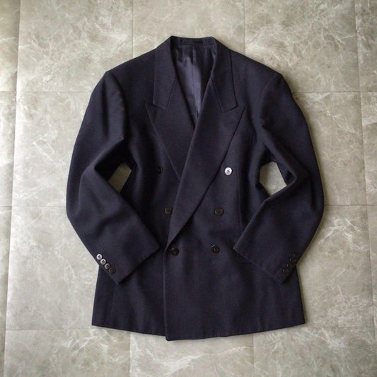 90s vintage double suit setup navy 3B mode ceremony