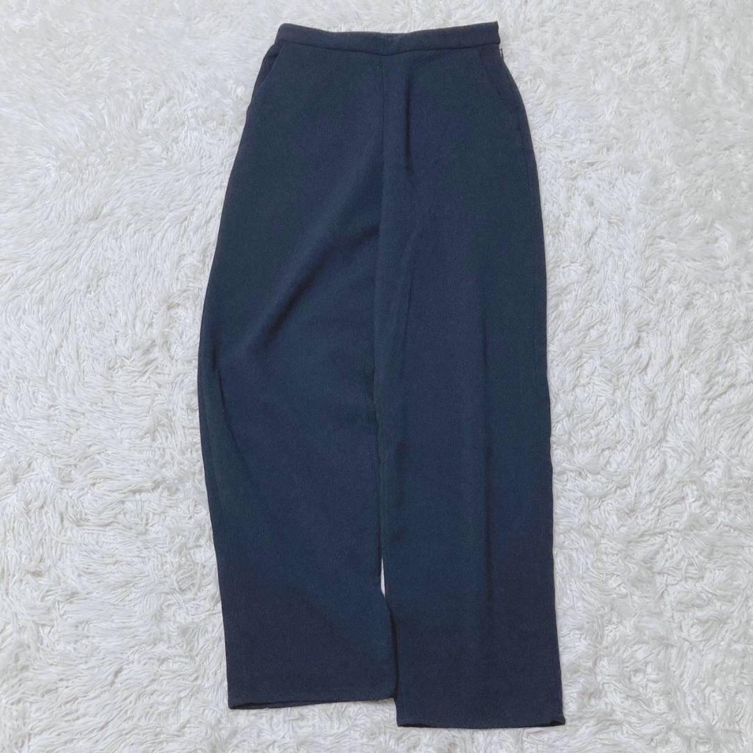 Simplicity wide pants straight front tuck on/off navy