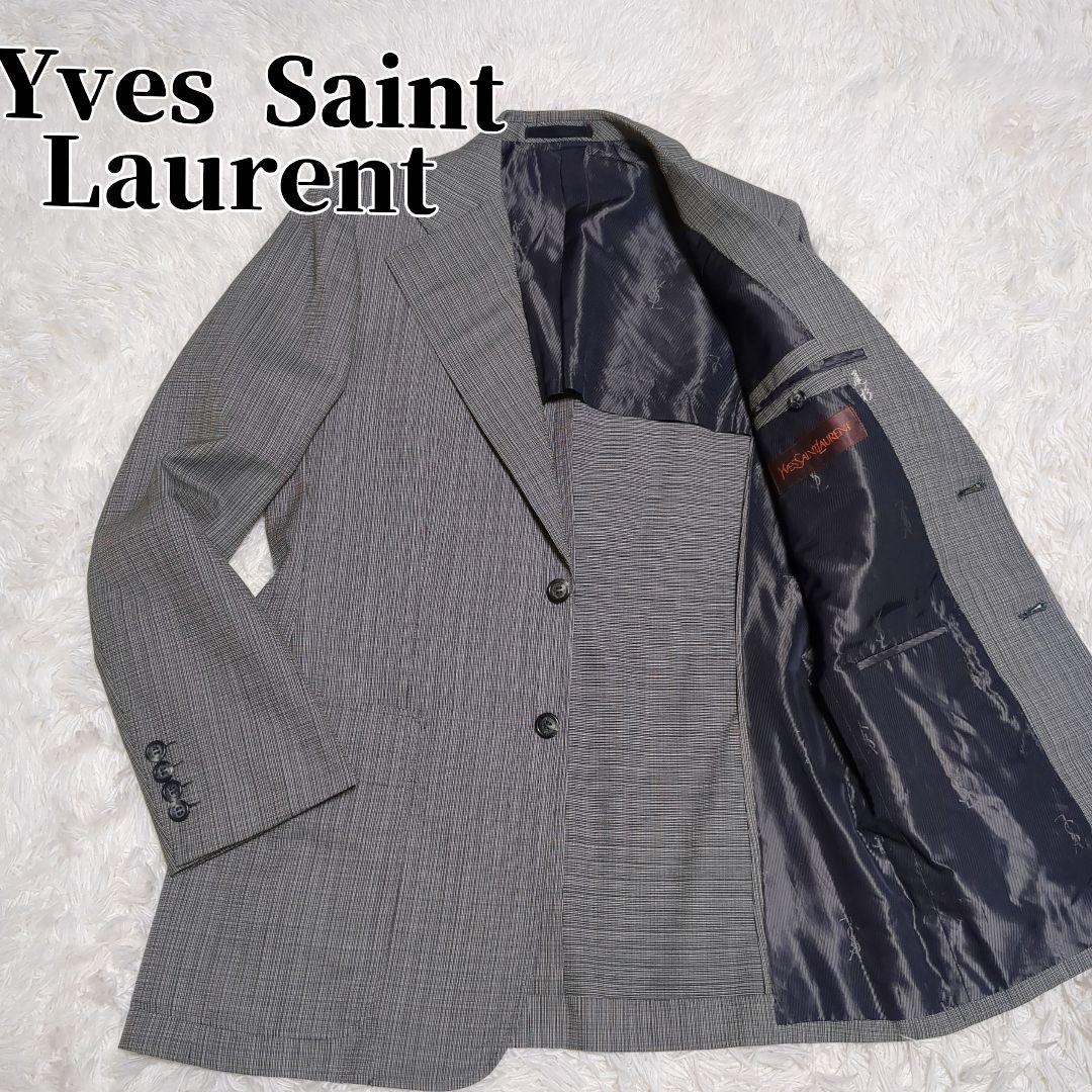 Good condition Rare✨Yves Saint Laurent Tailored Jacket Check Pattern Vintage
