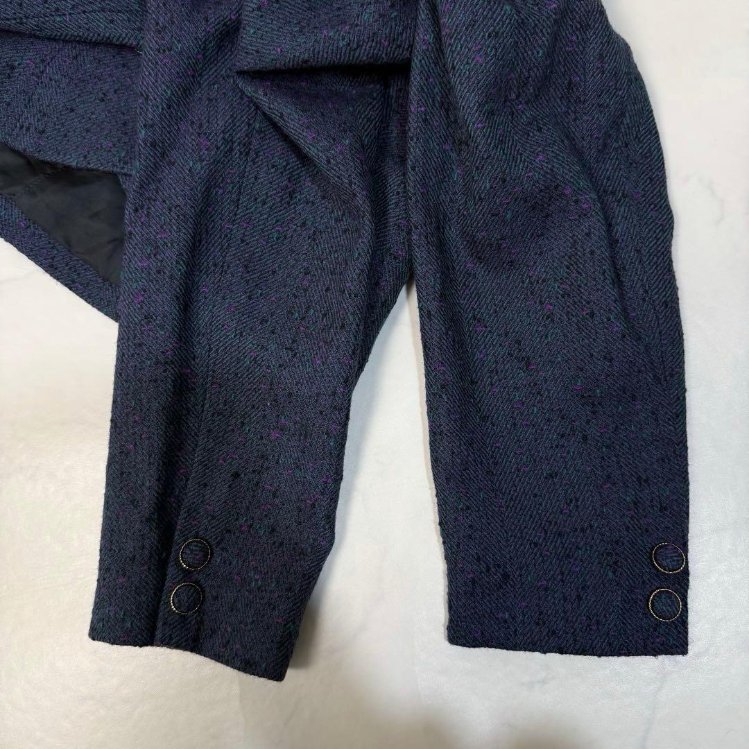Showa Retro Tweed Collarless Jacket Skirt Setup No. 9