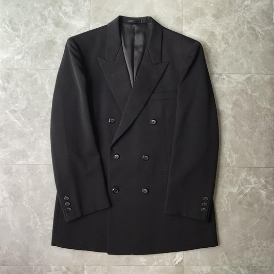 00s vintage double breasted suit setup black ceremony A3