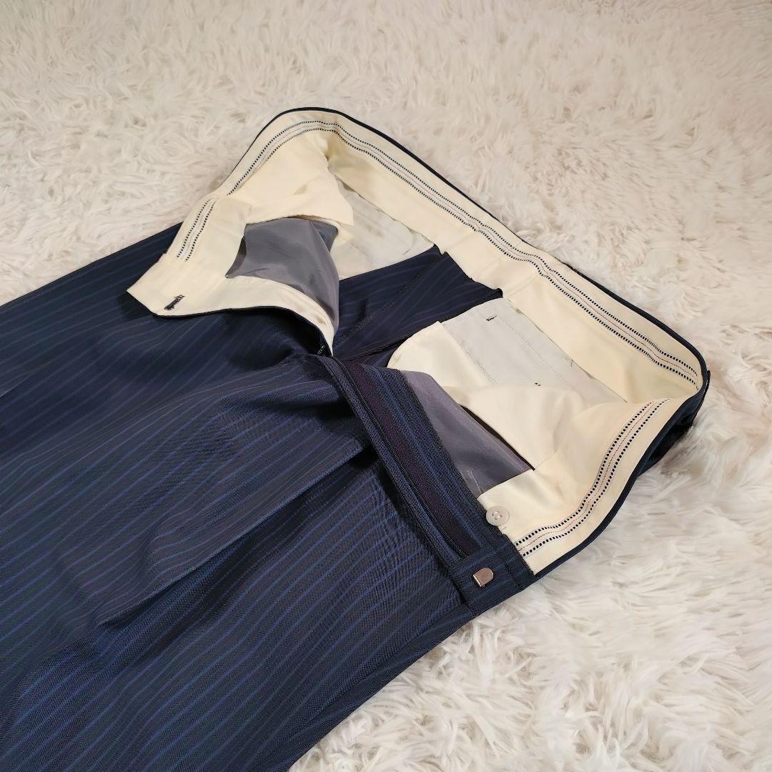 Finest Fabric Scabal Daimaru Order Men's Suit Setup Striped Pattern Navy