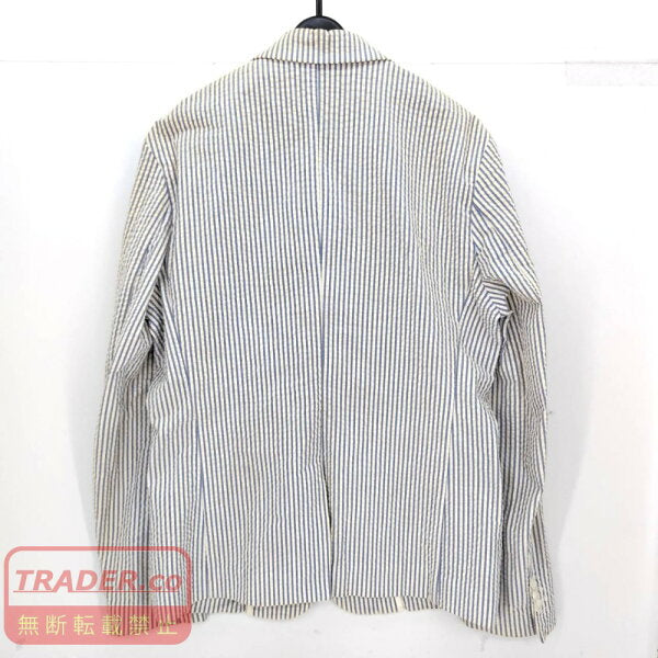 Vintage Double Breasted Suit Cotton Japan | [Used] Double DOWBL Striped Seersucker Suit Blue x White Made in China Men's Setup Suit Cotton 05w21656 [Tatebayashi Store]