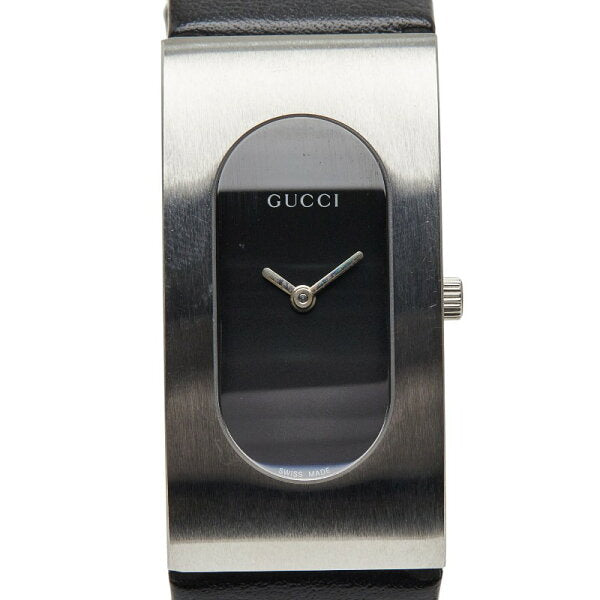 Vintage Watch from Japan | Gucci watch 2400L quartz black dial stainless steel leather ladies GUCCI [Used]