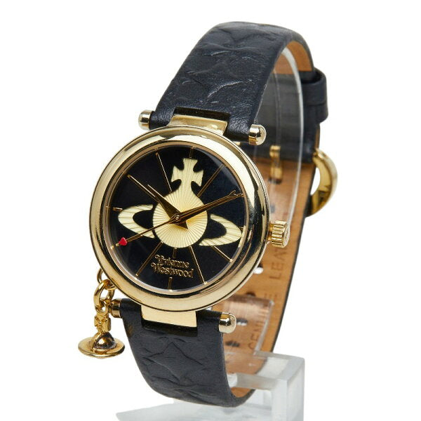 Japanese Vintage Watch | Vivienne Westwood Orb Watch VV006BKGD Quartz Black Dial Stainless Steel Leather Mineral Glass Ladies Vivienne Westwood [Used]