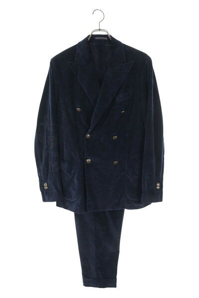 Vintage Gabriele Double Breasted Suit Cotton Japan | GABRIELE PASINI Size: 46 G9004850RZ G90134 Velvet rose embroidery double jacket setup suit (navy) [325062] [BS99] [Men's] [Used] bb453#rinkan*B