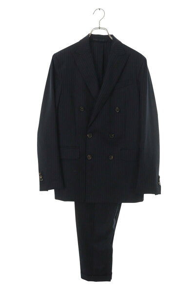 Vintage Double Breasted Suit Wool Japan | DSQUARED2 Size: 46 S74FT0316 S74FT0316 Setup striped double jacket pants suit (Navy) [107062] [BS99] [Men's] [Used] bb33#rinkan*B