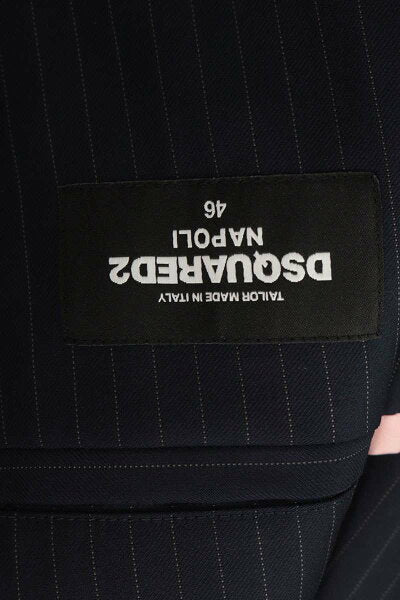 Vintage Double Breasted Suit Wool Japan | DSQUARED2 Size: 46 S74FT0316 S74FT0316 Setup striped double jacket pants suit (Navy) [107062] [BS99] [Men's] [Used] bb33#rinkan*B