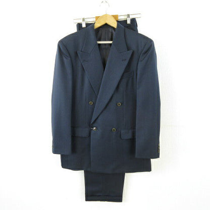 Vintage Double Breasted Suit Wool Japan | [Used] Unused item TAKEO KIKUCHI Double suit setup pinstripe navy blue 3 *A630 Men's [Vector used clothes] 260427