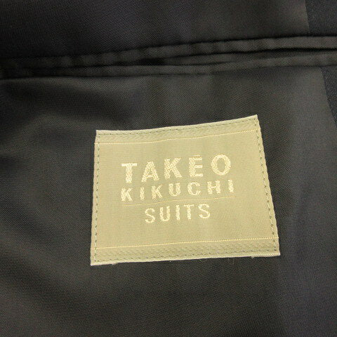 Vintage Double Breasted Suit Wool Japan | [Used] Unused item TAKEO KIKUCHI Double suit setup pinstripe navy blue 3 *A630 Men's [Vector used clothes] 260427