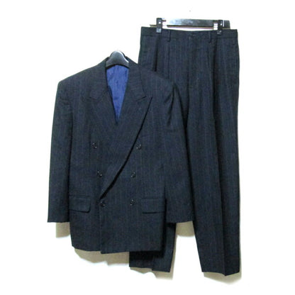 Vintage ATELIER SAB for men "S" 2B Pinstripe Double Breath Setup Suit (Navy Navy Standard Box Silhouette Avant Garde) 120441