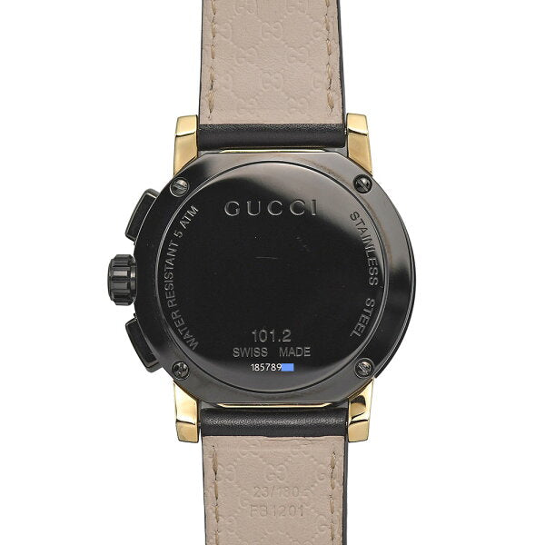 Japanese Vintage Watch | [Save money with coupons x get more points] GUCCI Gucci G-Chrono 101.2 Men's Quartz Chronograph SS/Leather Black/Gold YA101203 [Used]