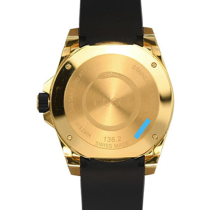 Japanese Vintage Watch | [Get great deals with coupons and get more points] GUCCI DIVE Date Men's Quartz Stainless Steel GP Rubber Snake Black Dial 136.2 YA136217 [Used]