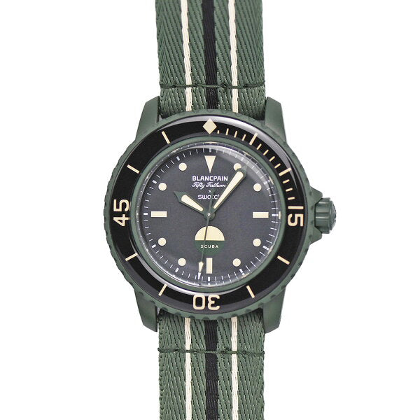 Japanese Anime Figure | [Save with coupons x Get more points] Blancpain x Swatch Bioceramic Scuba Fifty Fathoms Collection Green Abyss Automatic Winding Men's S035G100 Unused [Used]