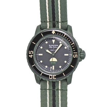 Japanese Anime Figure | [Save with coupons x Get more points] Blancpain x Swatch Bioceramic Scuba Fifty Fathoms Collection Green Abyss Automatic Winding Men's S035G100 Unused [Used]