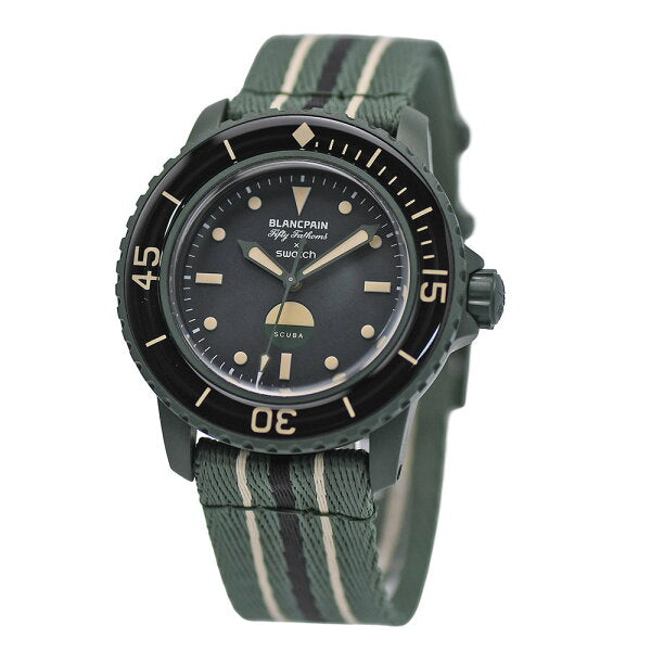 Japanese Anime Figure | [Save with coupons x Get more points] Blancpain x Swatch Bioceramic Scuba Fifty Fathoms Collection Green Abyss Automatic Winding Men's S035G100 Unused [Used]