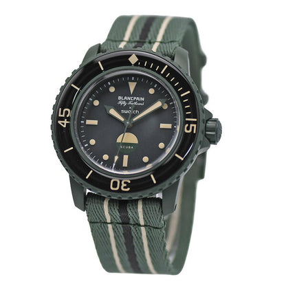 Japanese Anime Figure | [Save with coupons x Get more points] Blancpain x Swatch Bioceramic Scuba Fifty Fathoms Collection Green Abyss Automatic Winding Men's S035G100 Unused [Used]