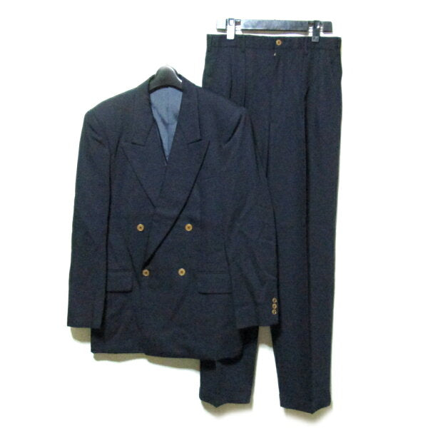 Vintage TAKEO KIKUCHI Vintage Takeo Kikuchi "2" Double Breath Setup Suit (Navy Navy Bubble) 125529