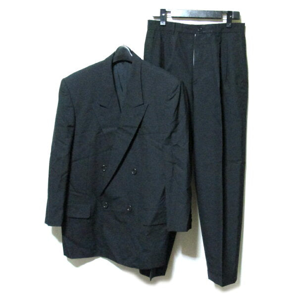 Vintage ATELIER SAB for men "S" double breath setup suit (black classic box silhouette avant-garde bubble) 132785