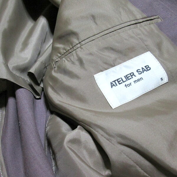 Vintage ATELIER SAB for men "S" double breath setup suit (pink purple classic box silhouette avant-garde bubble) 132789 [Used]