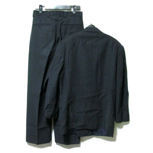 Vintage BIGLIDUE "44" Double Breasted Setup Suit Navy Pinstripe Men's | Luxurious Tailoring from the Leica Era (Navy Pinstripe Men's | Luxurious Tailoring from the Leica Era Garment Case Included) 139267 [Used]