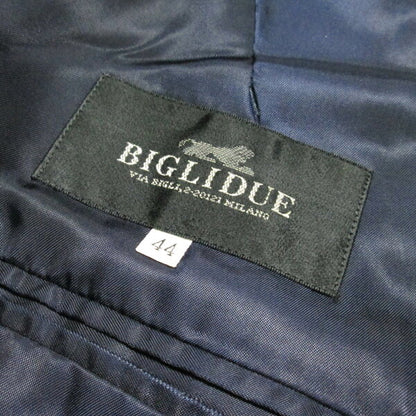 Vintage BIGLIDUE "44" Double Breasted Setup Suit Navy Pinstripe Men's | Luxurious Tailoring from the Leica Era (Navy Pinstripe Men's | Luxurious Tailoring from the Leica Era Garment Case Included) 139268 [Used]