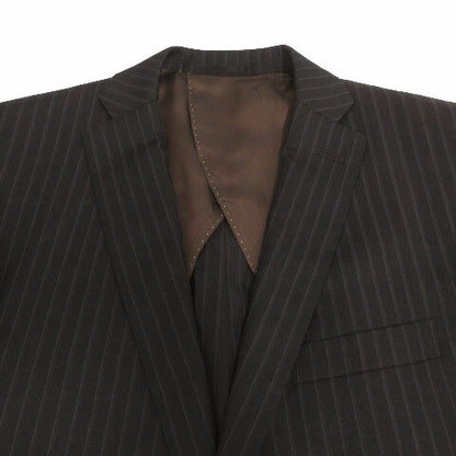 Vintage Double Breasted Suit Silk Japan | [Used] ABAHOUSE Striped Suit 0051070003 Tailored Jacket Single 2B Pants Slacks No Tuck Double Hem Dark Brown Gray 1 Men's [Vector Old Clothes] 260509
