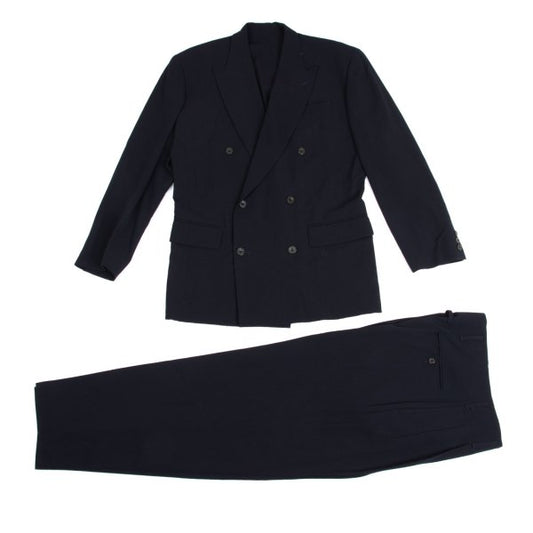 Vintage Jean Paul Gaultier Double Breasted Suit Wool Japan | Jean Paul GAULTIER HOMME Wool Double Setup Suit Navy 50