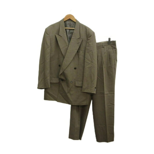 Vintage Double Breasted Suit Wool Japan | DORMITORY Italiano Suit Setup 2 Piece Set Jacket M Pants 79 Brown Double Breasted Long Sleeve Pleats /SH GY12 Men's 260706