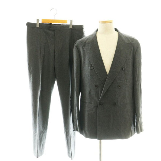 United Arrows UNITED ARROWS Gray Flannel 6 Button Double Suit Jacket Pants 54 Dark Gray /DF OS Men's 260121