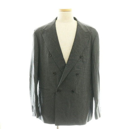 United Arrows UNITED ARROWS Gray Flannel 6 Button Double Suit Jacket Pants 54 Dark Gray /DF ■OS Men's [Vector Old Clothes] 260121