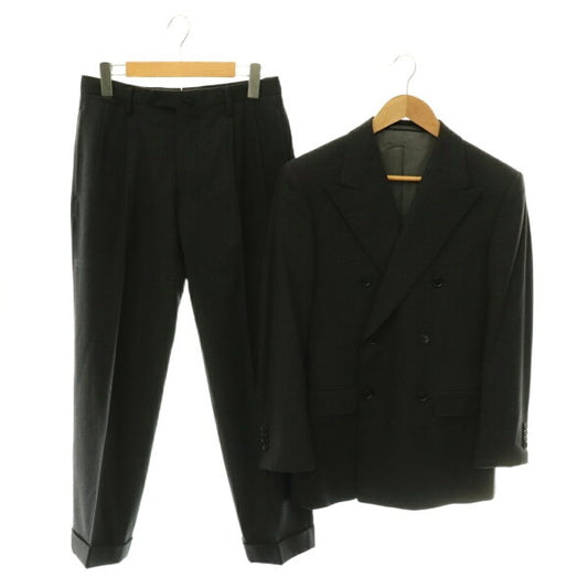 Vintage Double Breasted Suit Wool Japan | [Used] Sovereign SOVEREIGN Double Suit Setup Tailored Jacket Pants 42 Dark Gray /HK ■OS ■AD Men's [Vector Old Clothes] 260518