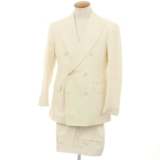 Vintage Double Breasted Suit Linen Japan | [Used] TAGLIATORE Cotton Linen 6B Double Suit Natural [Size 48] [S/S] [Condition Rank B] [Men's]