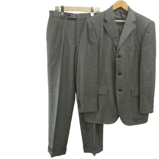 Vintage Beams Double Breasted Suit Wool Japan | BEAMS Suit Setup Formal Wool 48S Gray Mixed Long Sleeves 3 Buttons Double Hem /AY ECD001 Men's 260415