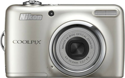 Japanese Vintage Camera | [Used] Nikon digital camera COOLPIX L23 Silver L23SL 10 million pixels, wide angle 28mm, 5x optical, 2.7-inch LCD, compatible with AA batteries, 30 days warranty from our store, popular mirrorless single-lens reflex camera with i