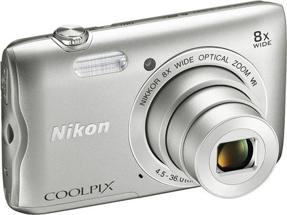 Japanese Vintage Camera | [Used] Nikon digital camera COOLPIX A300 8x optical zoom 20.05 million pixels Silver A300SL 30-day warranty at our store Popular mirrorless single-lens reflex camera with interchangeable lenses