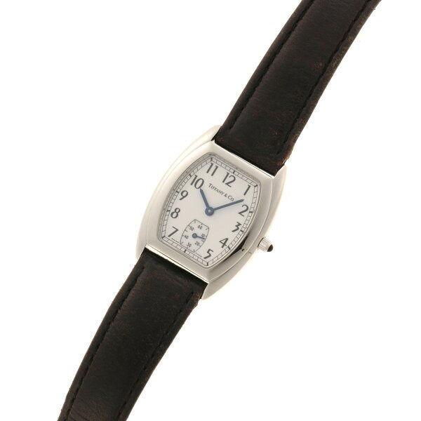Japanese Vintage Watch | TIFFANY&Co. Tiffany Classic Tonneau Small Second Watch Stainless Steel/Leather Black - Engraved Women's [Used]