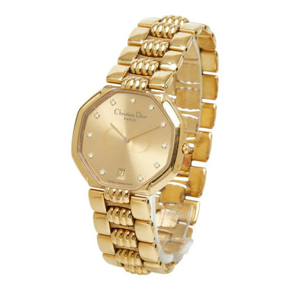 Japanese Vintage Watch | Dior Depose Octagon Watch 45 154 Quartz Gold Dial Stainless Steel Rhinestone Women's Dior [Used]