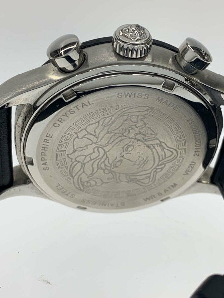 Japanese Vintage Watch | [Used] VERSACE quartz watch/analog/leather/BLK/BLK/ー/VE2U [Clothing goods, etc.]