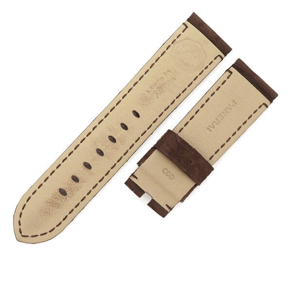 Japanese Vintage Watch | Panerai PANERAI Watch Parts Leather Band Crocodile Brown Like New Genuine Replacement Croco Belt Buckle Strap 24mm Brown Brown [Used]
