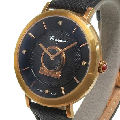 Vintage Watch from Japan | SALVATORE FERRAGAMO Minuet SF8200419 Black Dial SS Stainless Steel Leather 50.0g Watch Quartz Men's Free Shipping [Unused] 241001031750