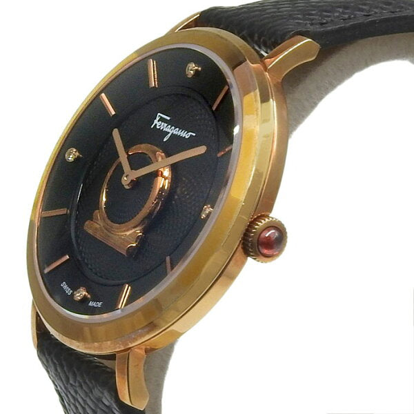 Vintage Watch from Japan | SALVATORE FERRAGAMO Minuet SF8200419 Black Dial SS Stainless Steel Leather 50.0g Watch Quartz Men's Free Shipping [Unused] 241001031750