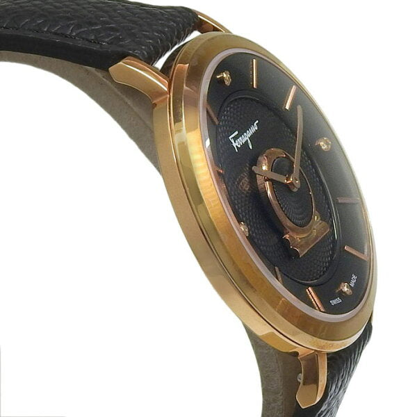 Vintage Watch from Japan | SALVATORE FERRAGAMO Minuet SF8200419 Black Dial SS Stainless Steel Leather 50.0g Watch Quartz Men's Free Shipping [Unused] 241001031750