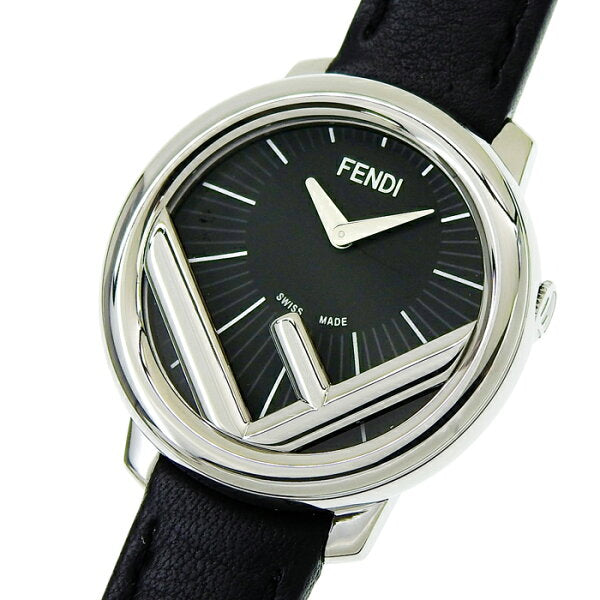Vintage Watch from Japan | FENDI F is Fendi Runaway 28MM F710021011 Black Dial SS Stainless Steel Leather 22.4g Watch Quartz Ladies Free Shipping 241001033835