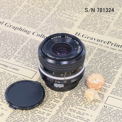 Japanese Vintage Camera | [With warranty] [Used] Old lens Nikon NIKKOR 35mm f2.8 Nikon F mount S/N 781324 (with pouch)