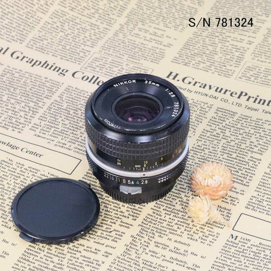 Japanese Vintage Camera | [With warranty] [Used] Old lens Nikon NIKKOR 35mm f2.8 Nikon F mount S/N 781324 (with pouch)