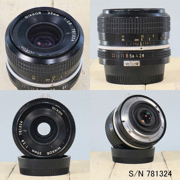 Japanese Vintage Camera | [With warranty] [Used] Old lens Nikon NIKKOR 35mm f2.8 Nikon F mount S/N 781324 (with pouch)