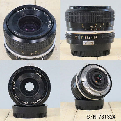 Japanese Vintage Camera | [With warranty] [Used] Old lens Nikon NIKKOR 35mm f2.8 Nikon F mount S/N 781324 (with pouch)